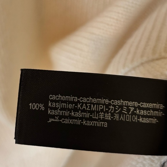 NWOT Zara 100% Cashmere Off Cream White Knit Woven Crochet Crewneck Sweater - Picture 9 of 11